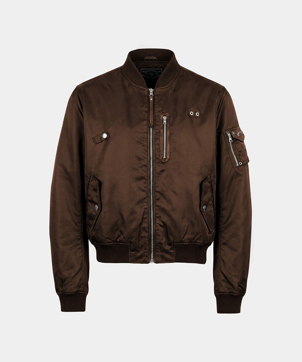 배드블러드(BADBLOOD) Satin Nylon MA-1 Jacket - Brown