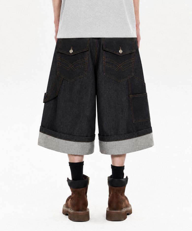 Fix Roll Up Carpenter Bermuda Shorts Black