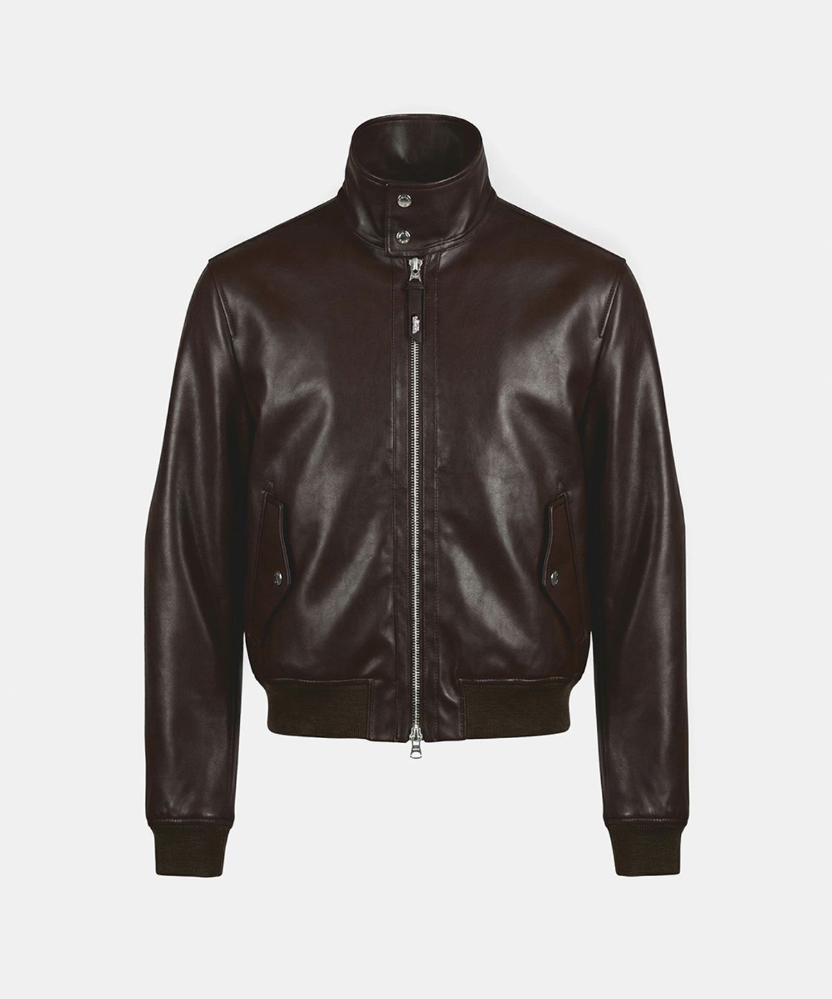 배드블러드(BADBLOOD) Leather High-Neck Jacket - Brown