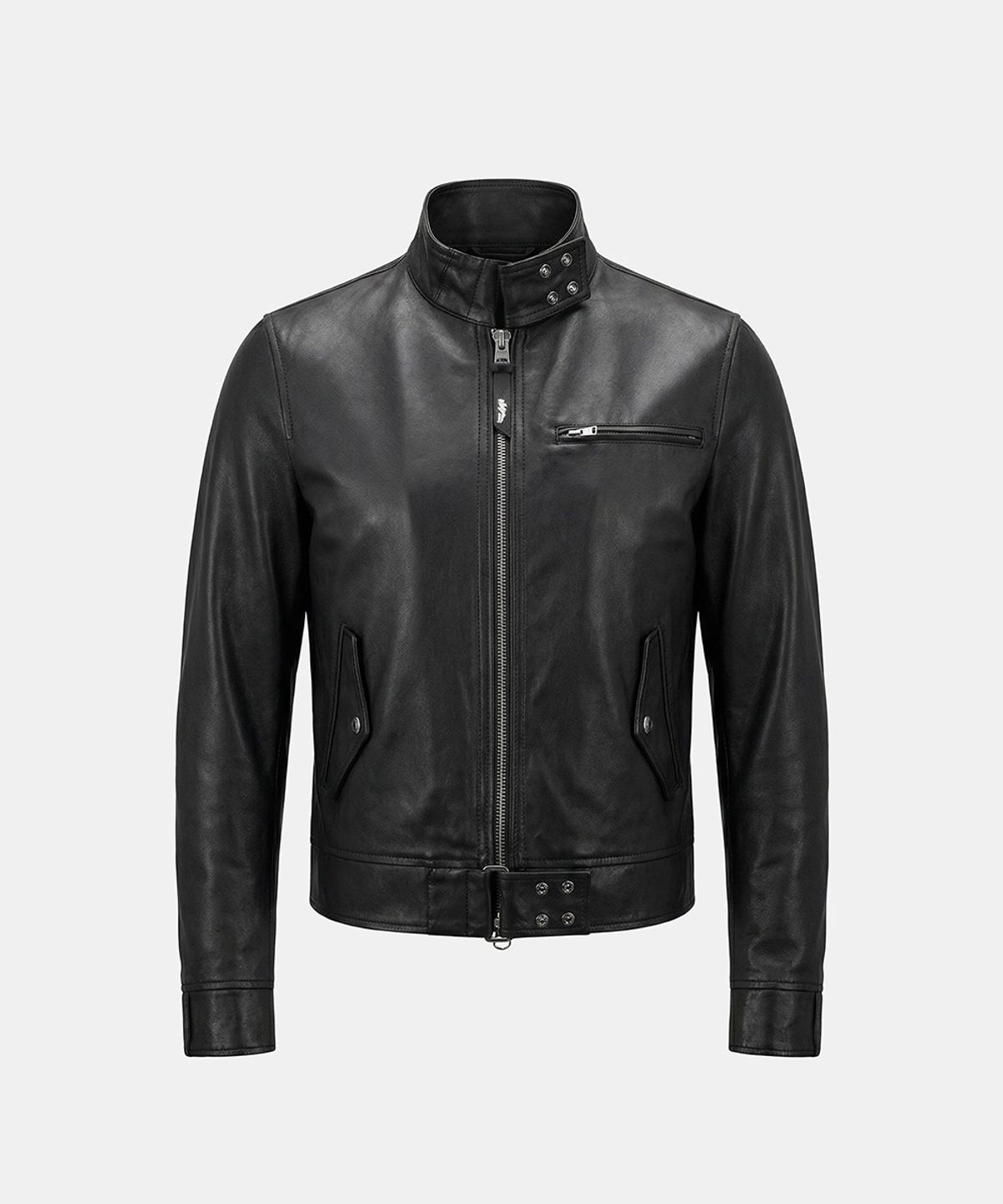배드블러드(BADBLOOD) Spina High-Neck Jacket - Black Leather