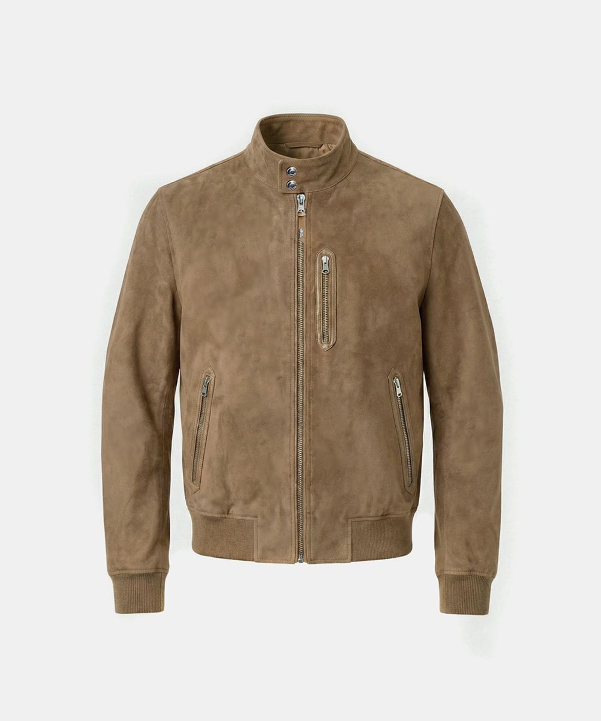 배드블러드(BADBLOOD) Arc Suede Contrast Bomber Jacket - Brown