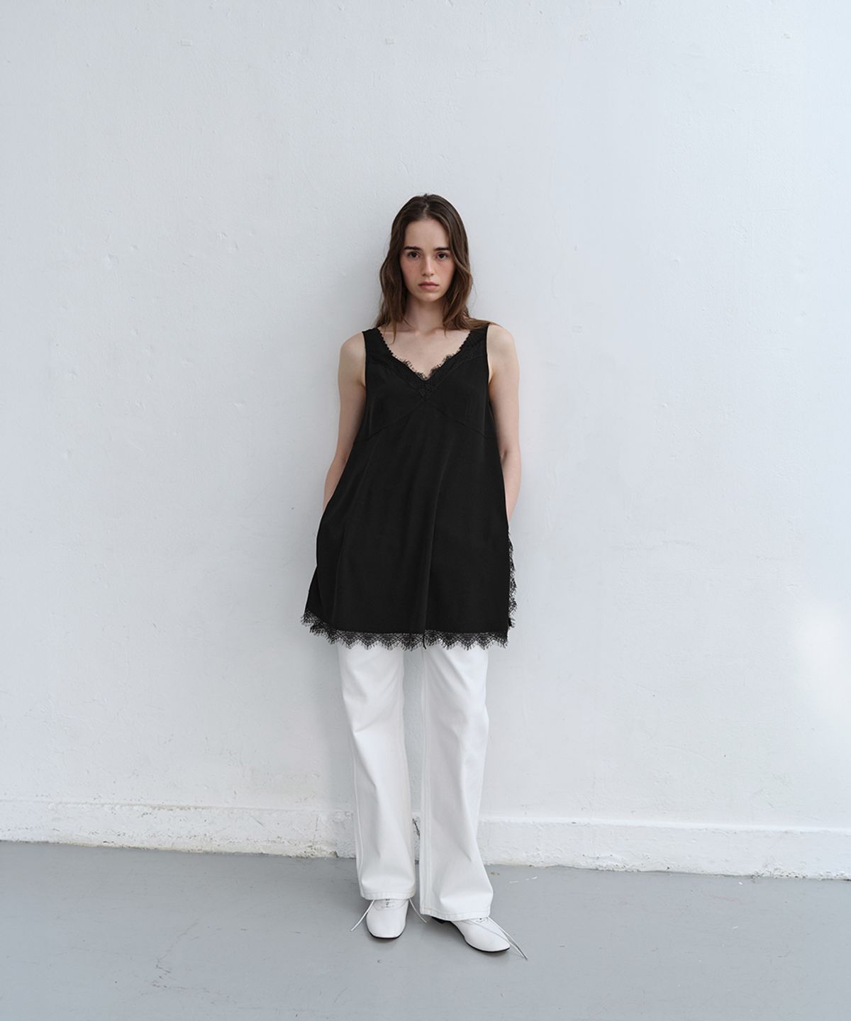 로우타이드(LOW TIDE) LACE LAYERED ONEPIECE [BLACK]