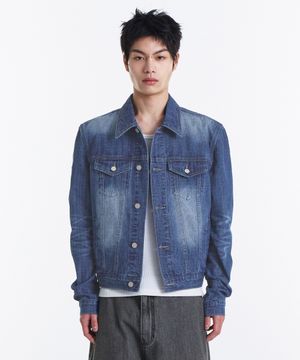 Aged Denim Jacket (Washed Blue)