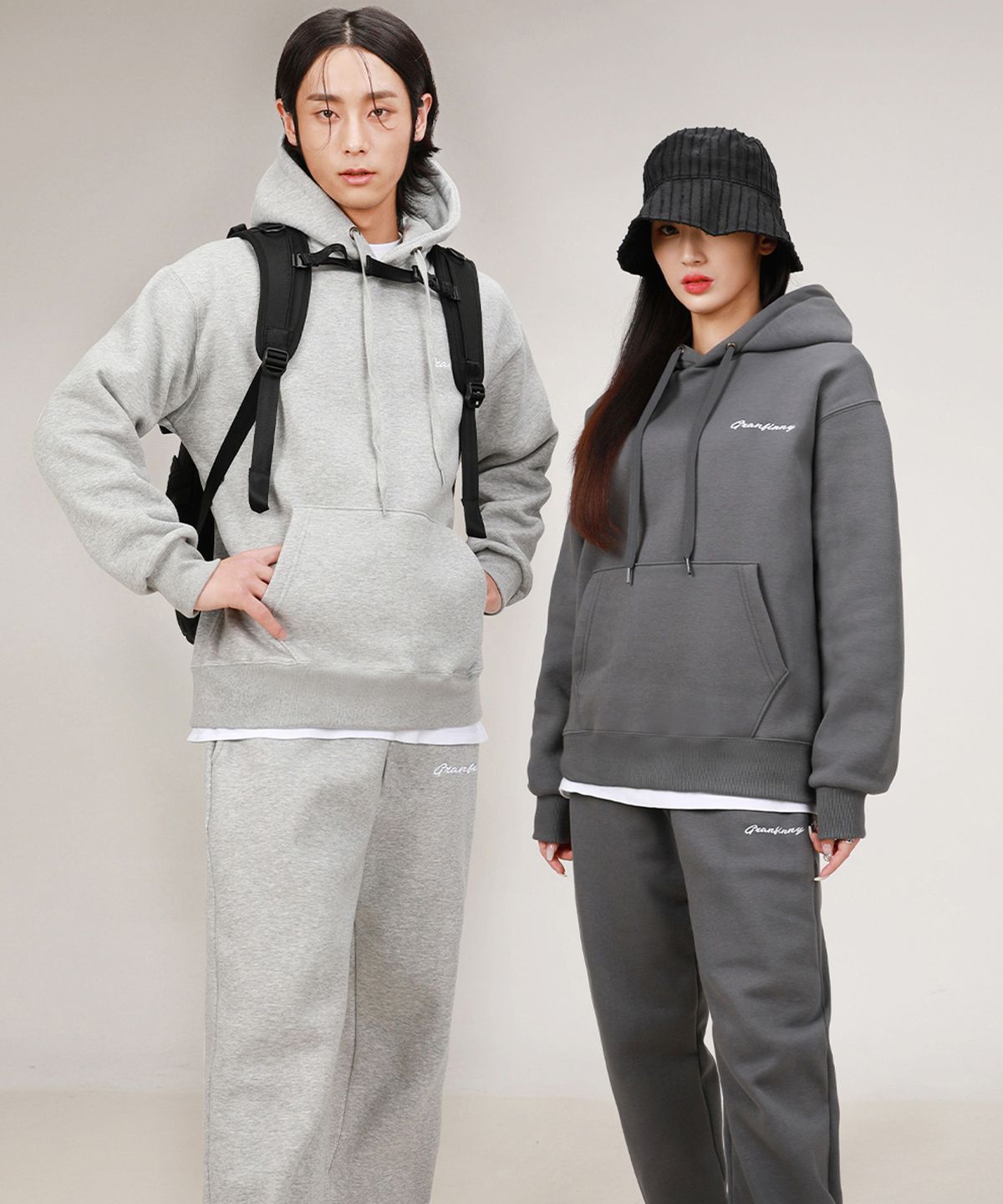 그랜피니(GRANFINNY) [2PACK] 자수 후드 티셔츠 GFHM03  4 colors