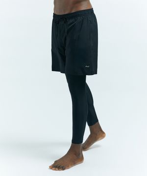 프리무브 러닝 에센셜 남자 9부 2인1 레깅스 팬츠 블랙