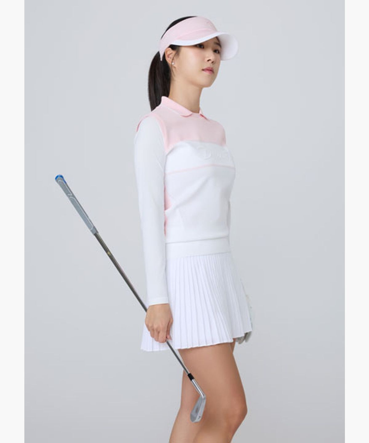 데상트 골프(DESCENTE GOLF) 여성 니트 하이브리드 냉감 카라 티셔츠  DR22WFTL43