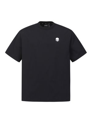 유니 뼈그래픽 우븐 반팔라운드