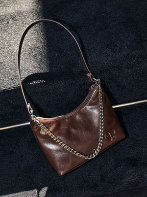 SPARKLING SQUARE HOBO BAG(NUTELLA)