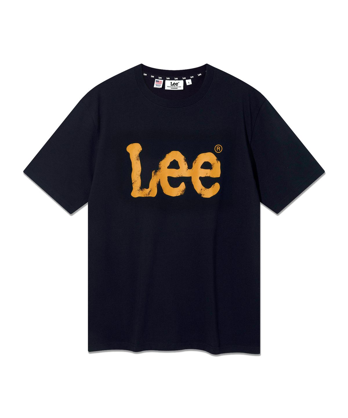 리(LEE) 스프레이 로고 반팔 티셔츠 네이비
