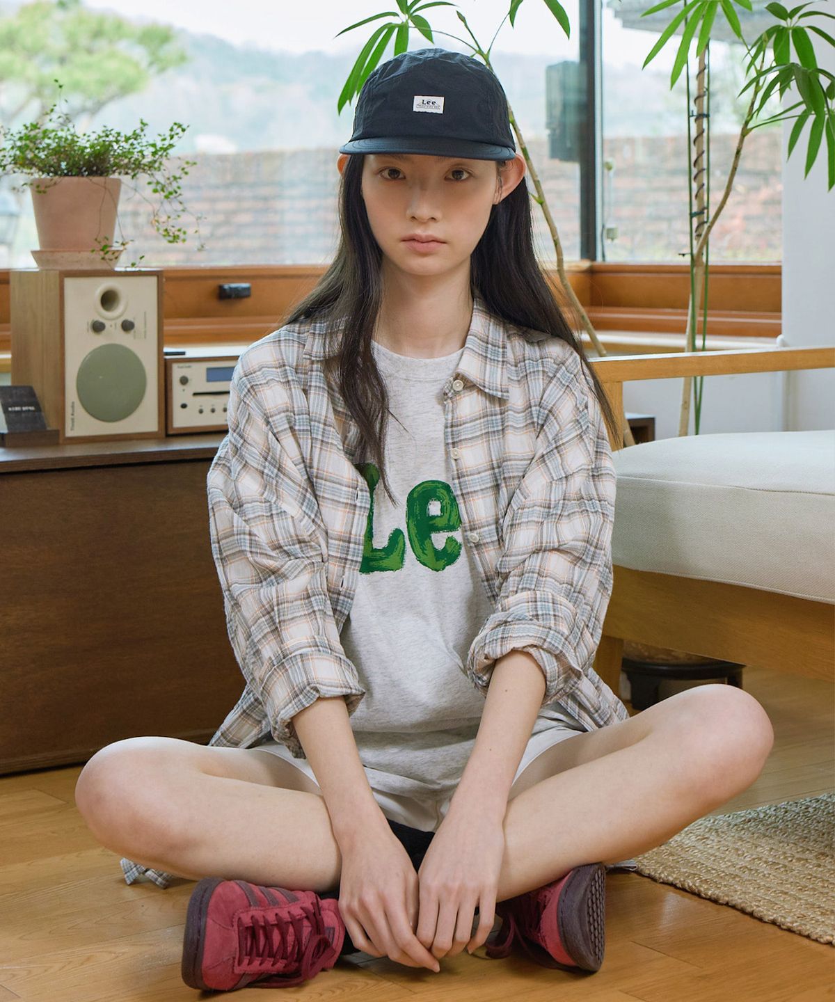 리(LEE) 우먼 홀리데이 체크 셔츠 라이트 그린