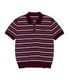 스트라이프 카라 반팔 니트 버건디