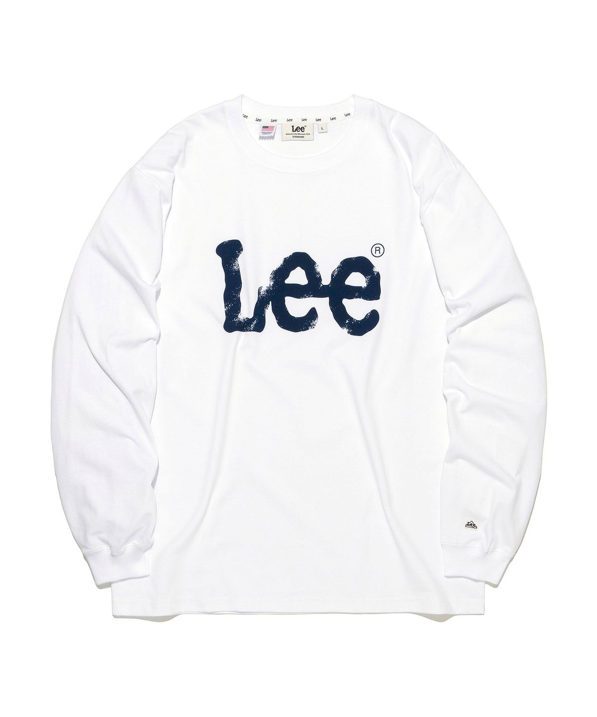 리(LEE) 스프레이 로고 긴팔 티셔츠 화이트