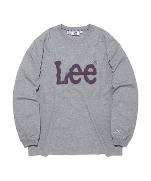 스프레이 로고 긴팔 티셔츠 그레이