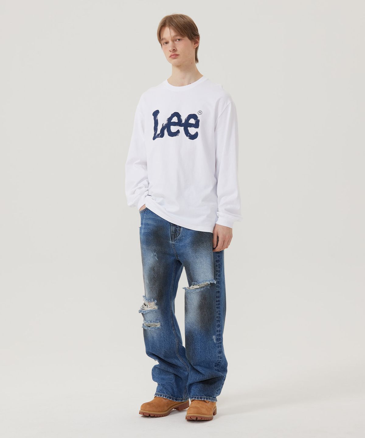 리(LEE) 맨 릴랙스드핏 오일 워싱 데님 팬츠 인디고 미듐