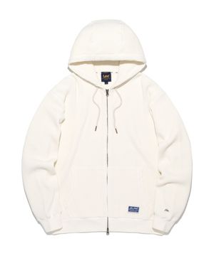 와플 후드 집업 아이보리