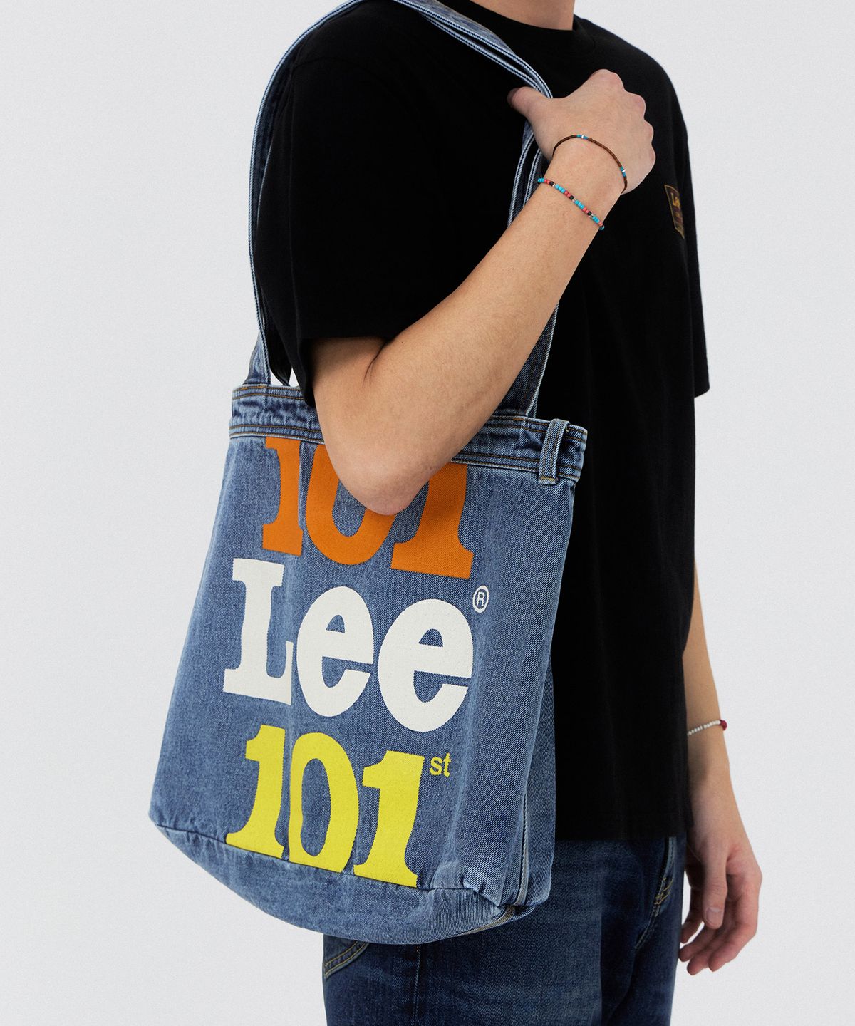 리(LEE) [101st] 셀레브레이션 데님 토트백 인디고 미듐