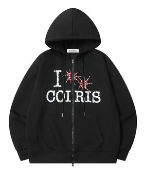 슬루 빈티지 체크 로고 후드 집업 남녀공용