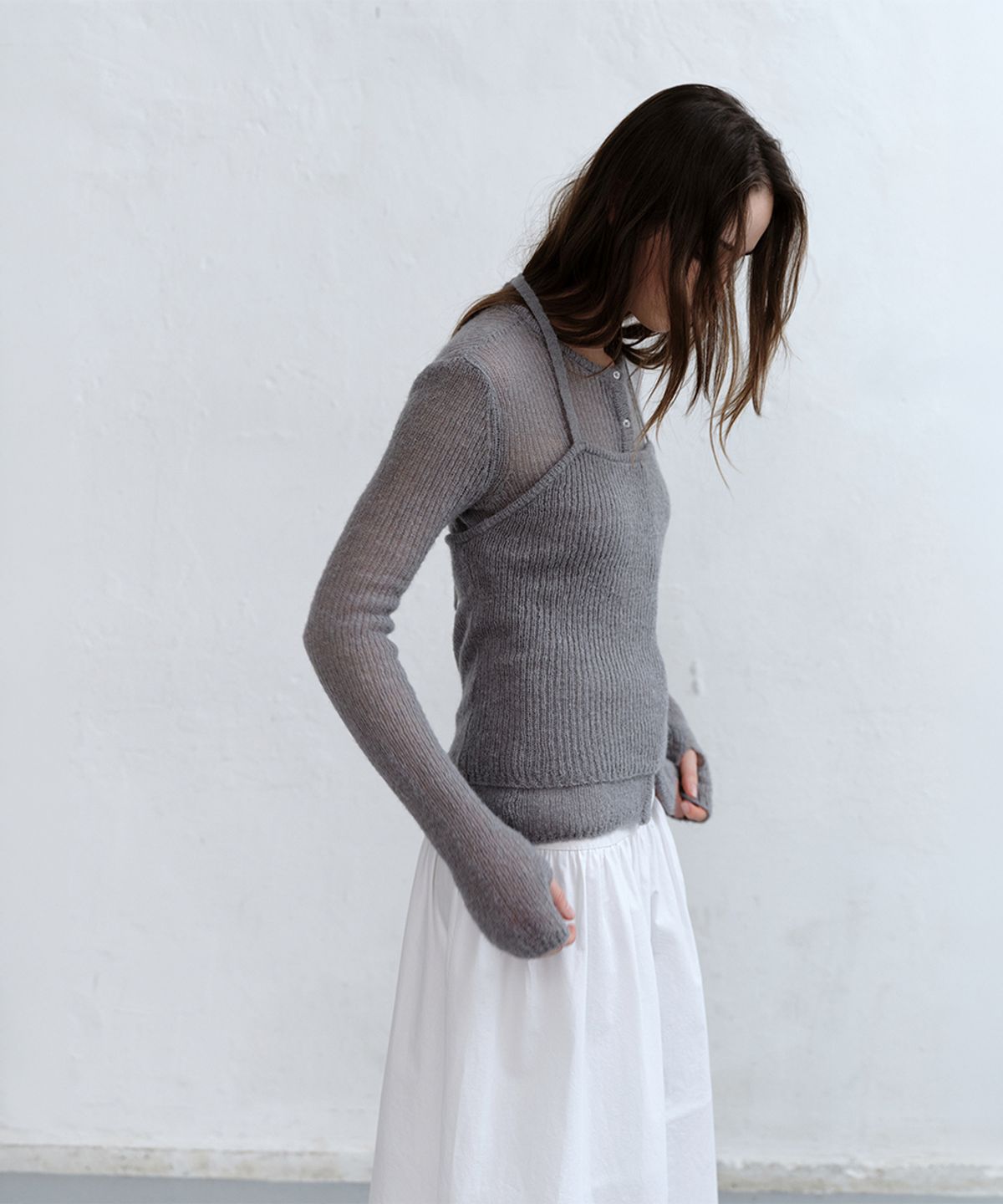 로우타이드(LOW TIDE) ALPACA HALTER KNIT [ASH BLUE]