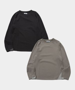 베이직 컬러 배색 미니멀 핑거홀 데일리 롱 슬리브 티셔츠 _2COLOR