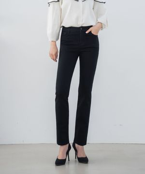 히든스판 베이직 스판 일자 데님 팬츠 (블랙)