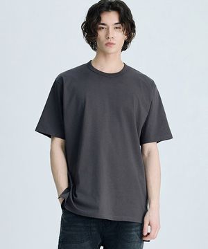 US 코튼 반팔 티셔츠 차콜 그레이 IETS6E503I2