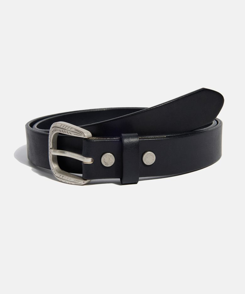 Eagle Buckle Western Belt Black