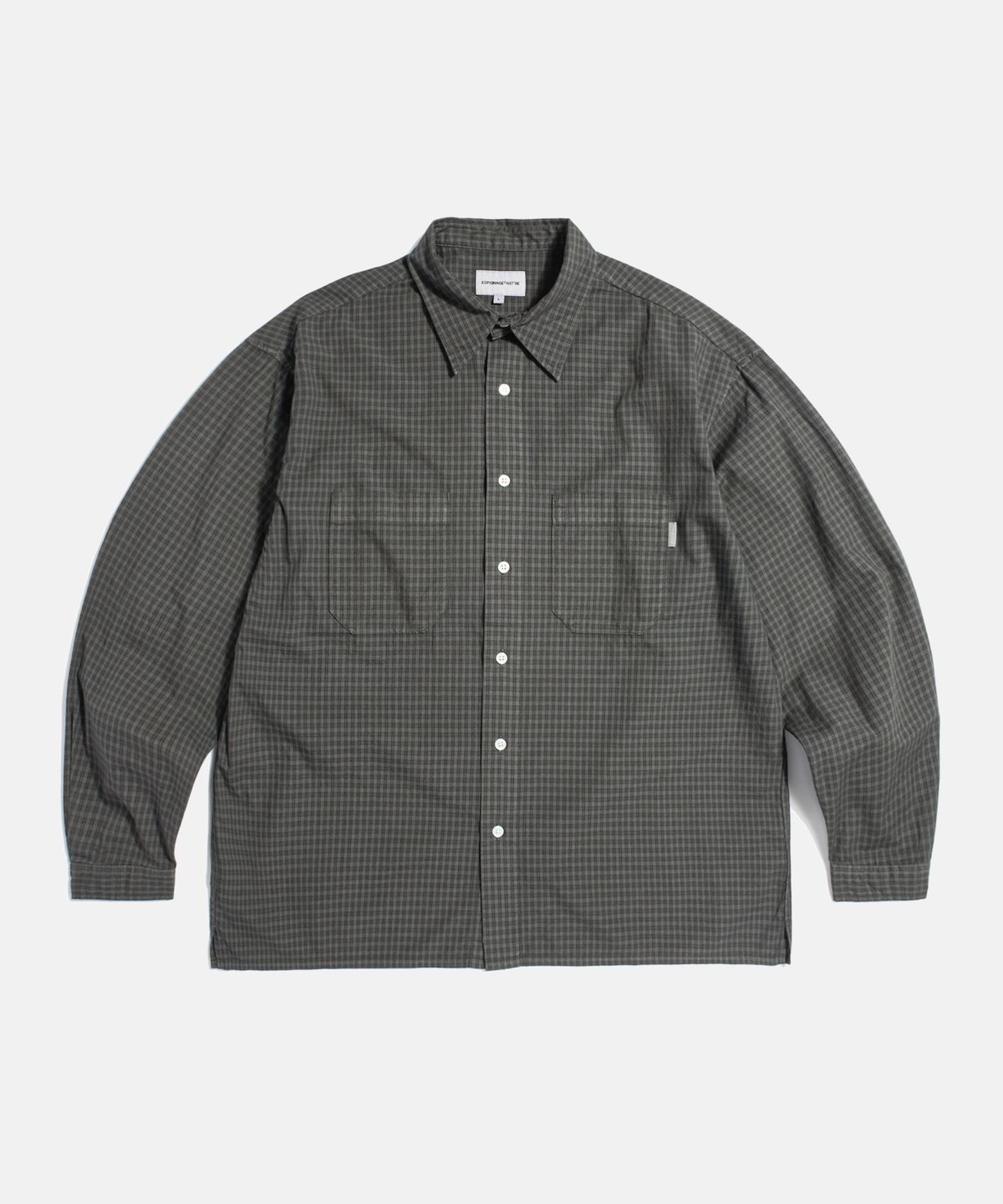 에스피오나지(ESPIONAGE) Overdyed Check 2 Pocket Shirt Black