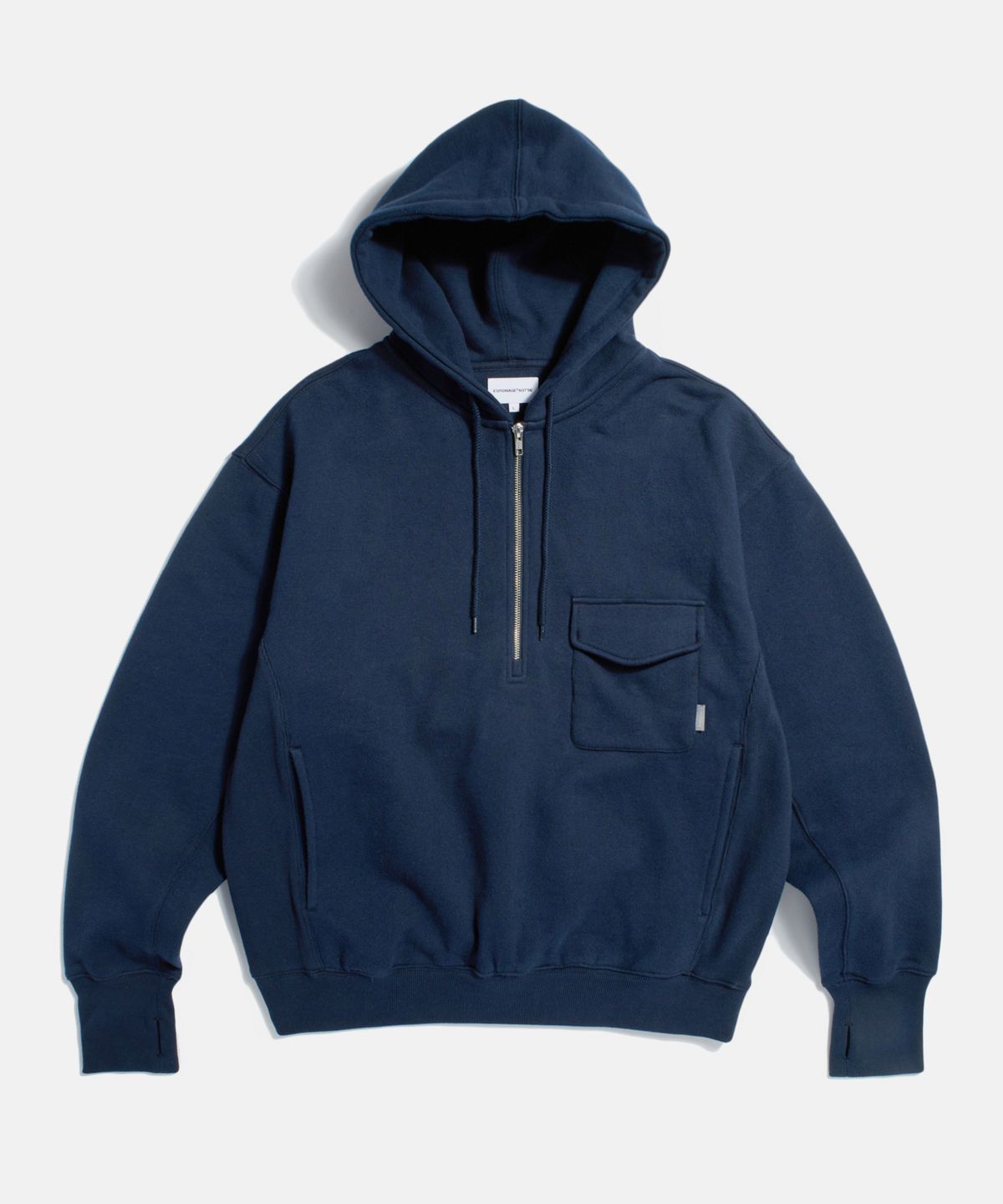 에스피오나지(ESPIONAGE) Retro Half Zip Sweat Hoodie Navy