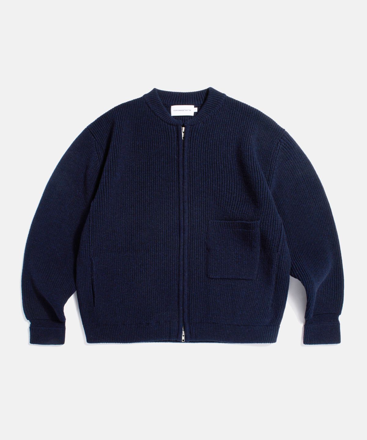 에스피오나지(ESPIONAGE) Miller Heavyweight Zip Knit Jacket Navy