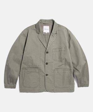 Cotton Notched Jacket Dark Beige