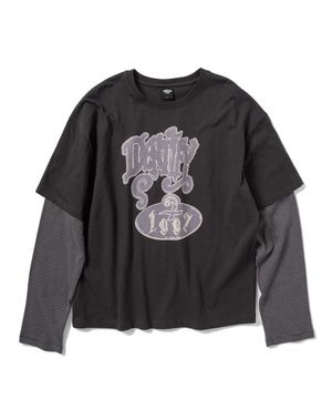 1997스트라이프 긴팔 티셔츠 - 차콜/블랙