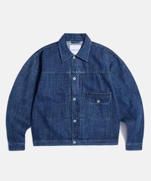(JPN Fabric)Type 1 Kaihara Denim Trucker Jacket Mid Indigo