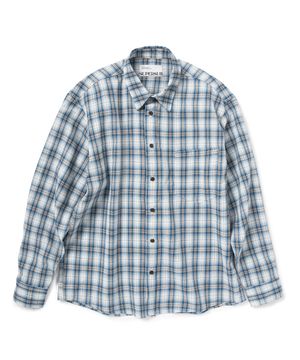 릴렉스드 핏 체크 셔츠 - 블루