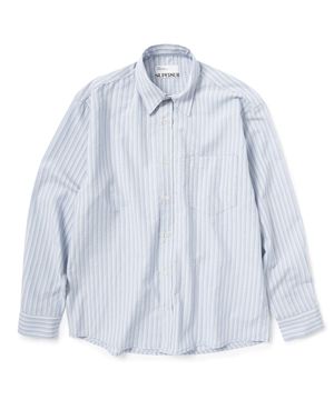 릴렉스드 핏 스트라이프 셔츠 - 블루