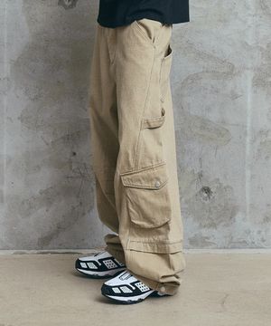 드롭 밸런스 스트럭쳐 카고 팬츠 - 베이지