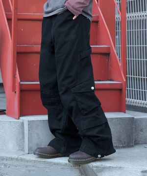 드롭 밸런스 스트럭쳐 카고 팬츠 - 블랙