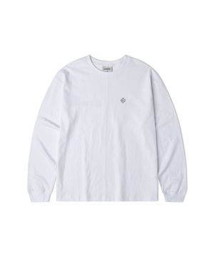 세리프 베이스볼 로고 절개 롱슬리브_화이트