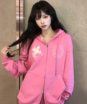 EL UNICORN HOOD ZIP UP(PINK)