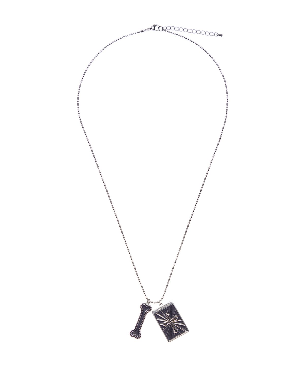 러브이즈트루(LUVISTRUE) EL GLITTER CROSS BONE NECKLACE(BLACK)