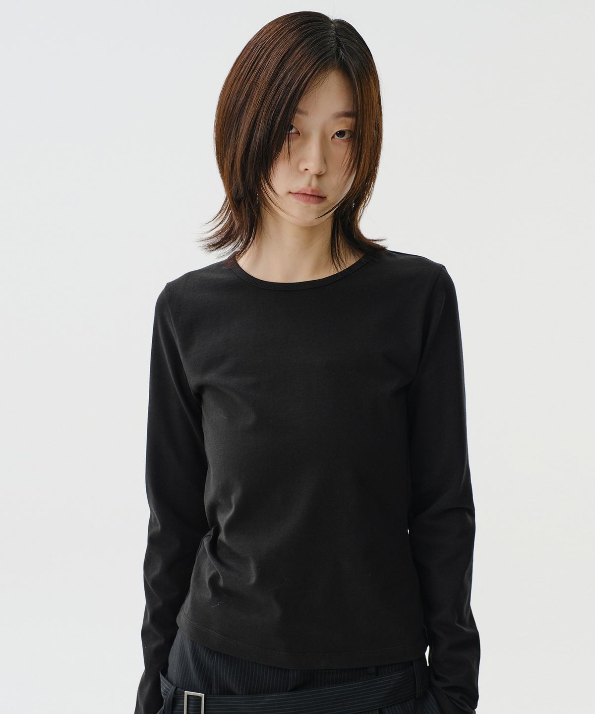 다이브인 우먼(DIVEIN WOMEN) UNIFORM SLIM LONG SLEEVE (BLACK)