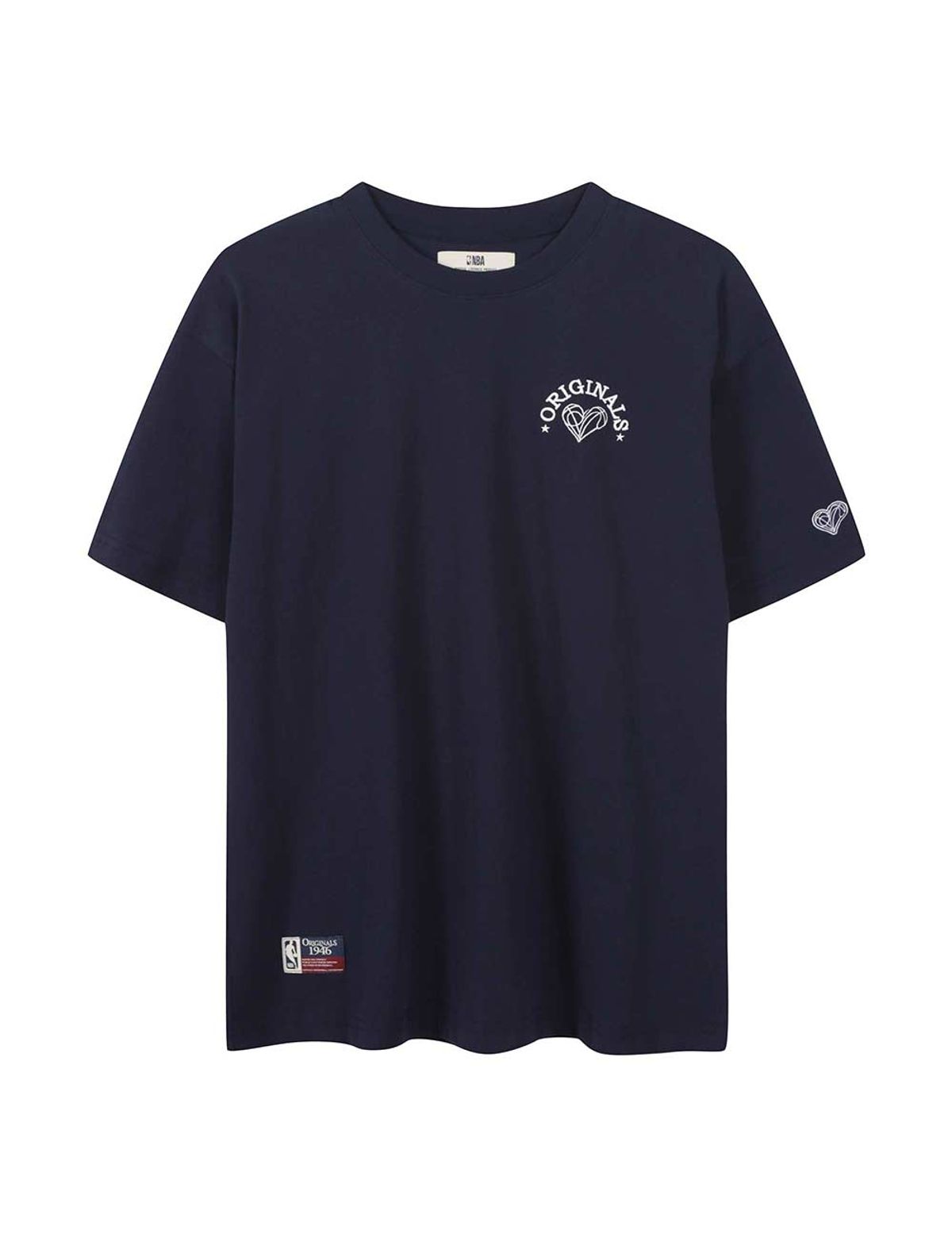 엔비에이(NBA) ORIGINALS46 스몰 그래픽 반팔 티셔츠 네이비