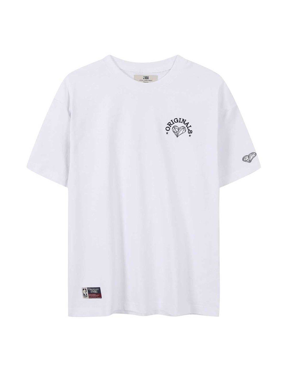 엔비에이(NBA) ORIGINALS46 스몰 그래픽 반팔 티셔츠 화이트
