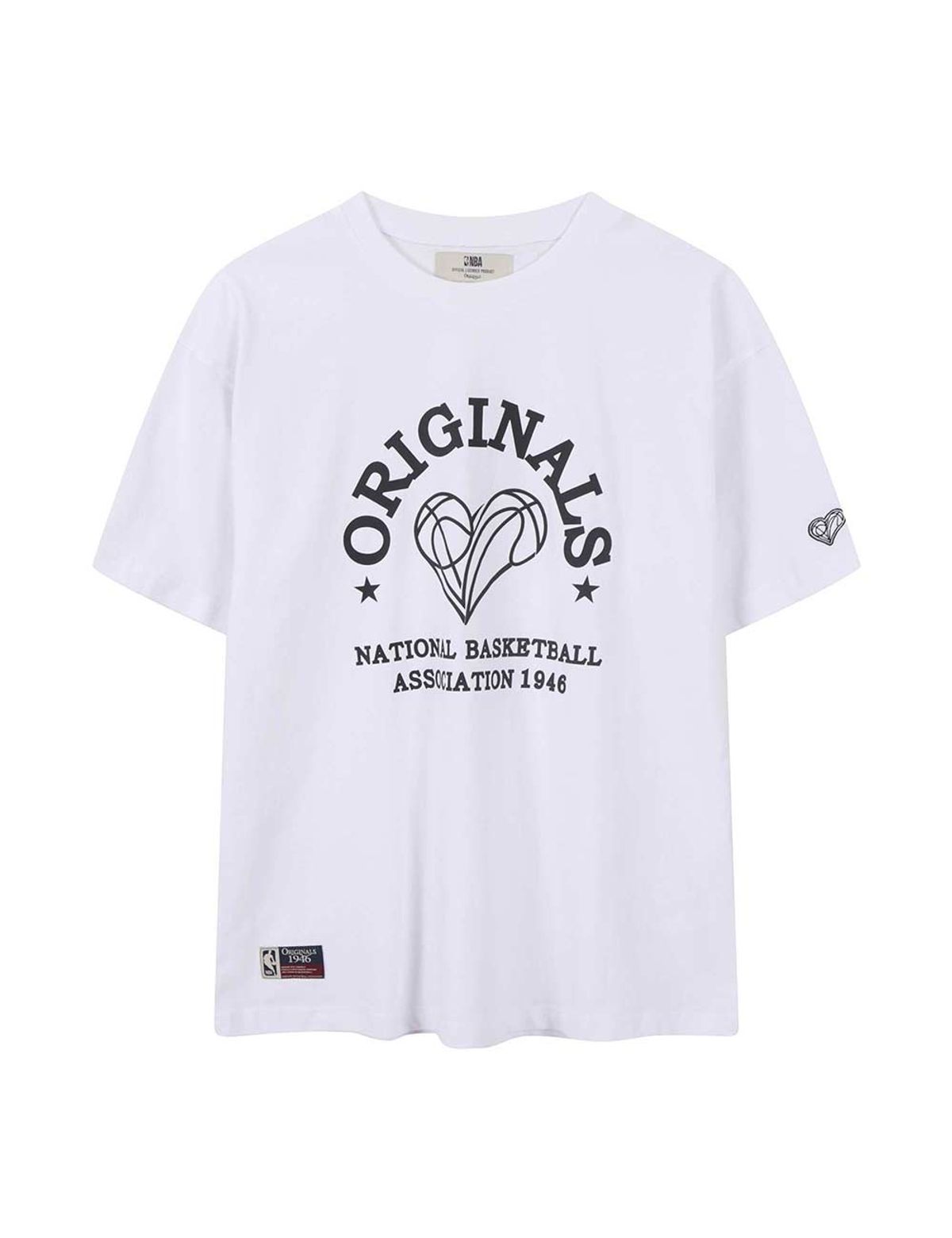 엔비에이(NBA) ORIGINALS46 빅 그래픽 반팔 티셔츠 화이트