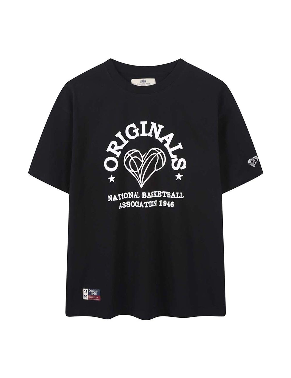 엔비에이(NBA) ORIGINALS46 빅 그래픽 반팔 티셔츠 블랙