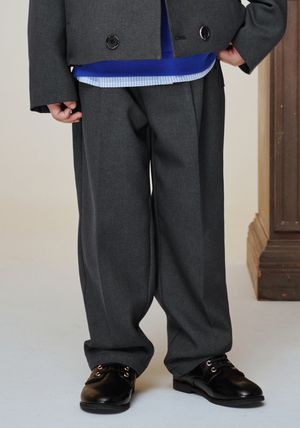 BA11PT07CG 차콜 주름 팬츠