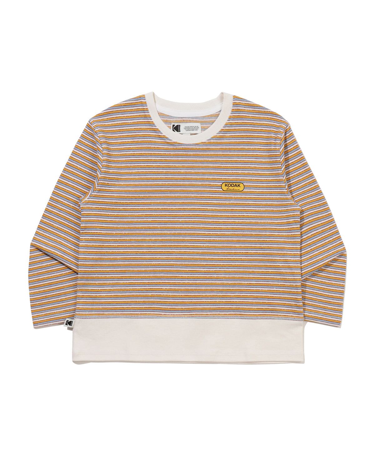 코닥 키즈(KODAK KIDS) 코튼 스트라이프 긴팔 티셔츠 키즈 YELLOW