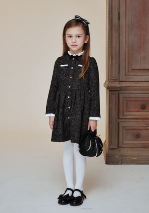 BA12OP01BK 블랙 트위드 원피스