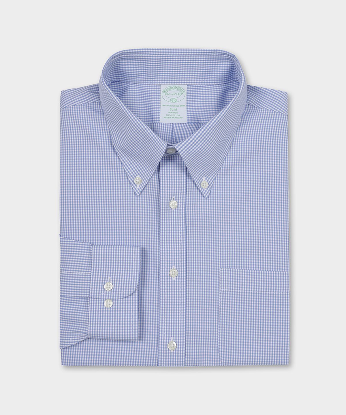 브룩스 브라더스(BROOKS BROTHERS) 논아이론 폴로버튼다운 드레스셔츠 (블루) (BBTSMF6124LEF)