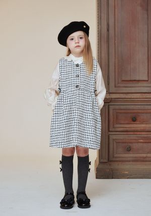 BA12OP02IV 아이보리 트위드 레이어드 원피스