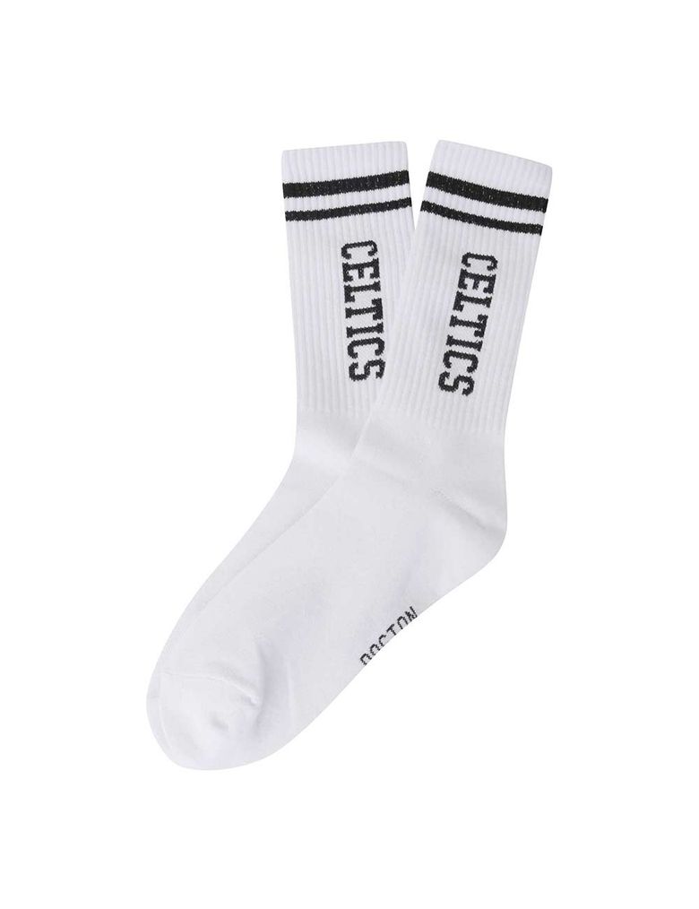 라인 세로워딩 HIGH SOCKS 화이트